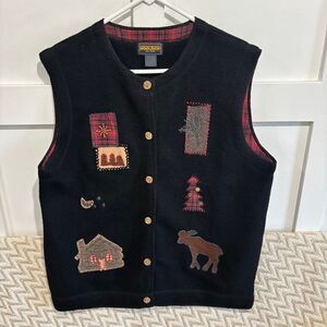 Vintage Woolrich 100% Wool Vest Winter Seasonal Holiday Christmas